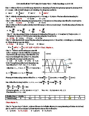 Giải chi tiết đề thi THPT quốc gia Vật lí năm 2015 - Phần Dao động cơ - Mã đề 138